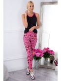 Pink leopard print sports leggings H006 - Online store - Boutique